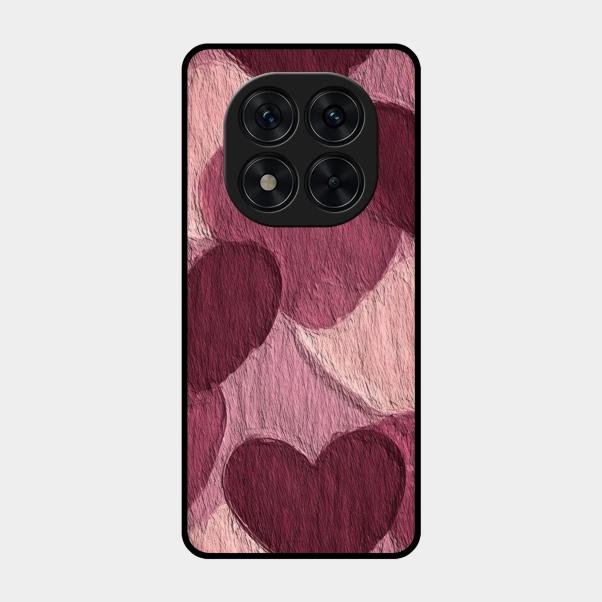 Velvet Hearts Glass Case Cover For Poco X7 5G