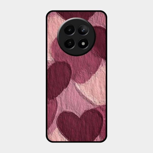 Velvet Hearts Glass Case Cover For Realme 12 5G