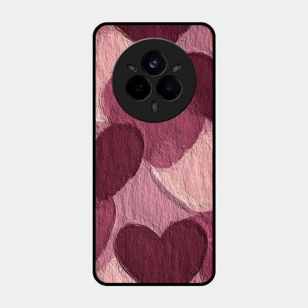 Velvet Hearts Glass Case Cover For Realme 14 Pro Plus 5G