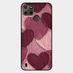 Velvet Hearts Glass Case Cover For Realme C21Y