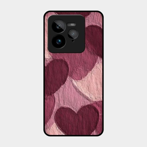 Velvet Hearts Glass Case Cover For Realme Gt 7 Pro