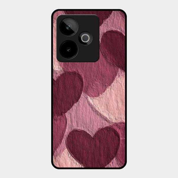 Velvet Hearts Glass Case Cover For Realme Gt 7T 5G