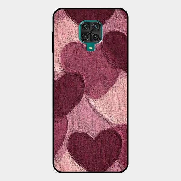 Velvet Hearts Glass Case Cover For Redmi Note 10 Lite
