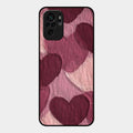 Velvet Hearts Glass Case Cover For Redmi Note 10