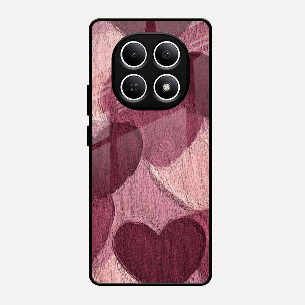 Velvet Hearts Glass Case Cover For Redmi Note 15 5G