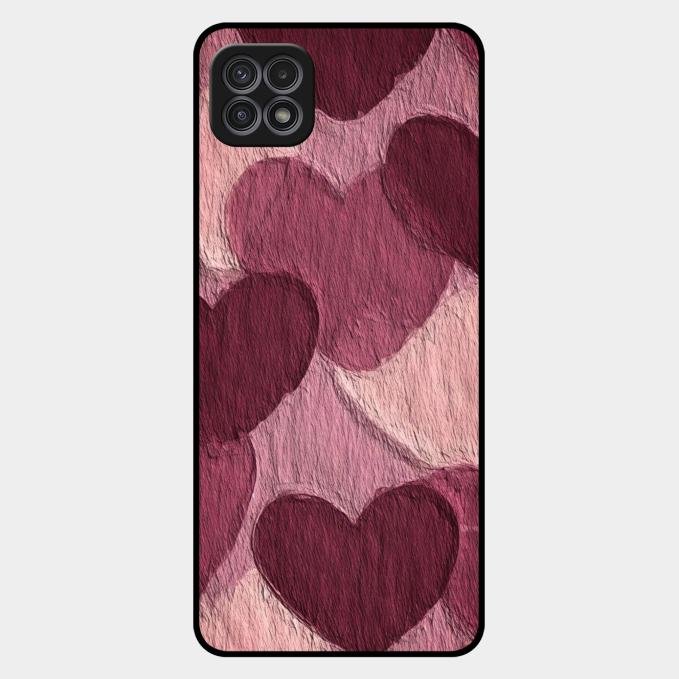 Velvet Hearts Glass Case Cover For Samsung Galaxy F42 5G