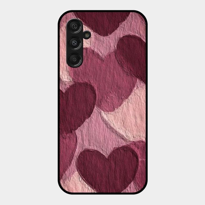 Velvet Hearts Glass Case Cover For Samsung Galaxy M34 5G