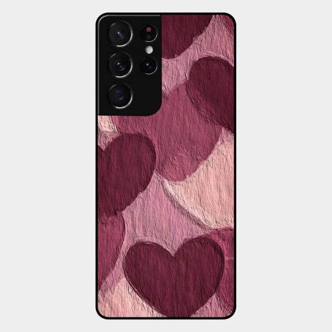 Velvet Hearts Glass Case Cover For Samsung Galaxy S21 Ultra