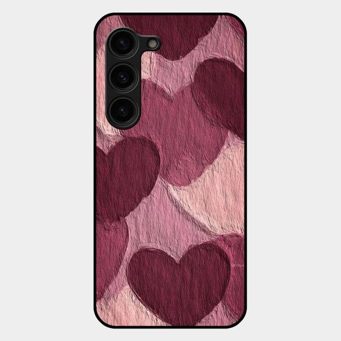 Velvet Hearts Glass Case Cover For Samsung Galaxy S23 Plus 5G