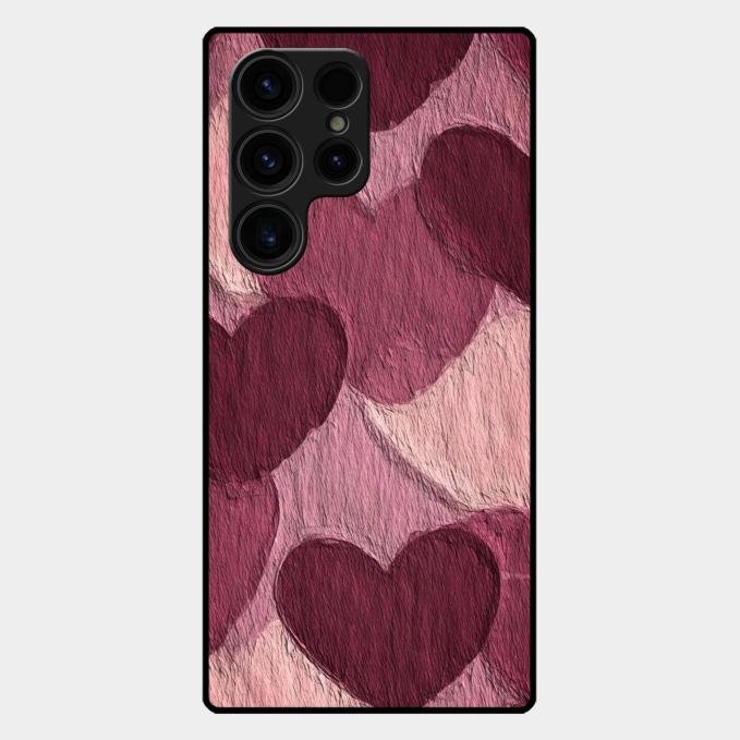 Velvet Hearts Glass Case Cover For Samsung Galaxy S23 Ultra 5G