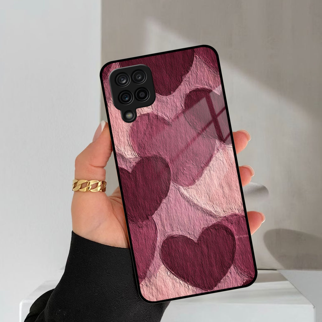Velvet Hearts Glass Case Cover For Samsung Galaxy A42 5G