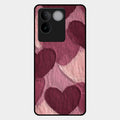 Velvet Hearts Glass Case Cover For Vivo T2 Pro 5G