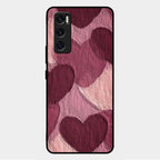 Velvet Hearts Glass Case Cover For Vivo V20 Se