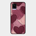 Velvet Hearts Glass Case Cover For Vivo V20