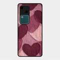 Velvet Hearts Glass Case Cover For Vivo V30 5G