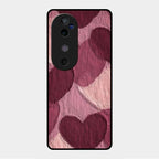 Velvet Hearts Glass Case Cover For Vivo V40 5G