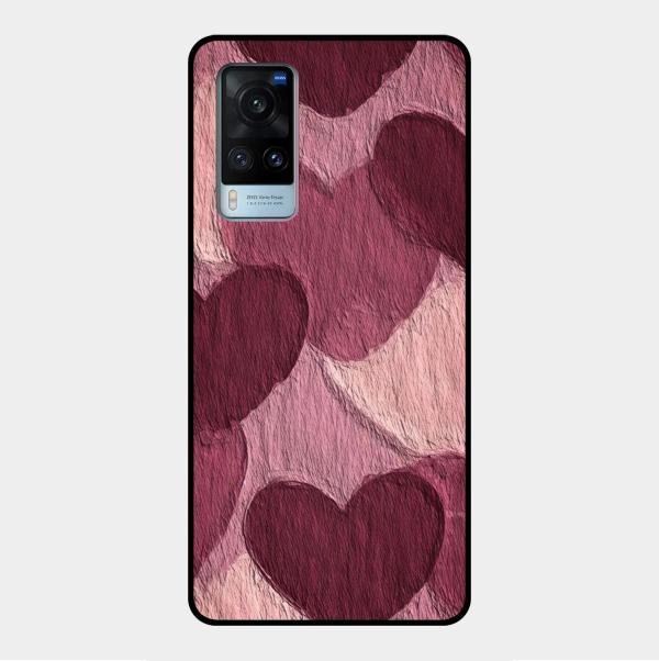 Velvet Hearts Glass Case Cover For Vivo X60 5G