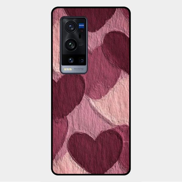 Velvet Hearts Glass Case Cover For Vivo X60 Pro Plus 5G