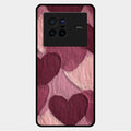 Velvet Hearts Glass Case Cover For Vivo X80 5G