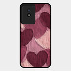 Velvet Hearts Glass Case Cover For Vivo Y02T
