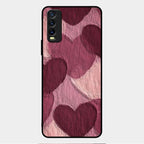 Velvet Hearts Glass Case Cover For Vivo Y12G