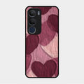 Velvet Hearts Glass Case Cover For Vivo Y29 5G