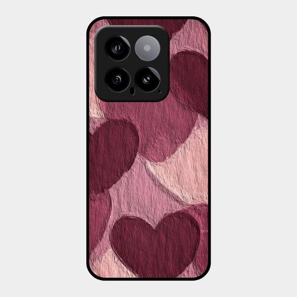 Velvet Hearts Glass Case Cover For Xiaomi 14 5G