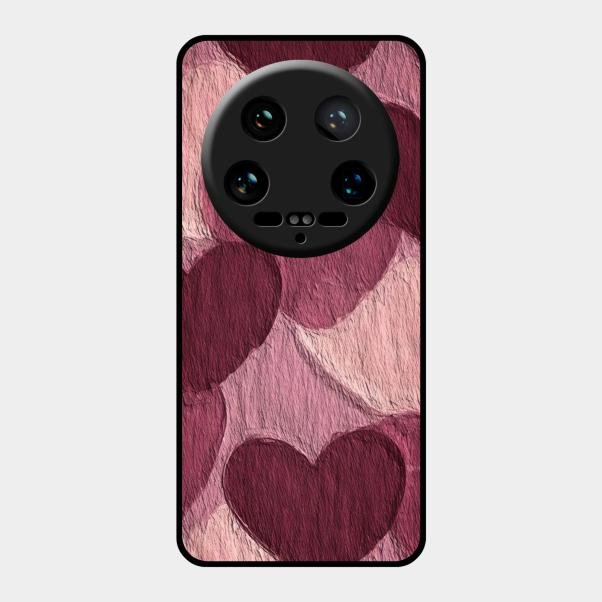 Velvet Hearts Glass Case Cover For Xiaomi 14 Ultra