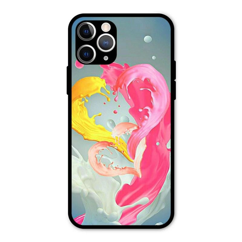 Vibrant Color Splash Heart Aesthetic Phone Case For iPhone