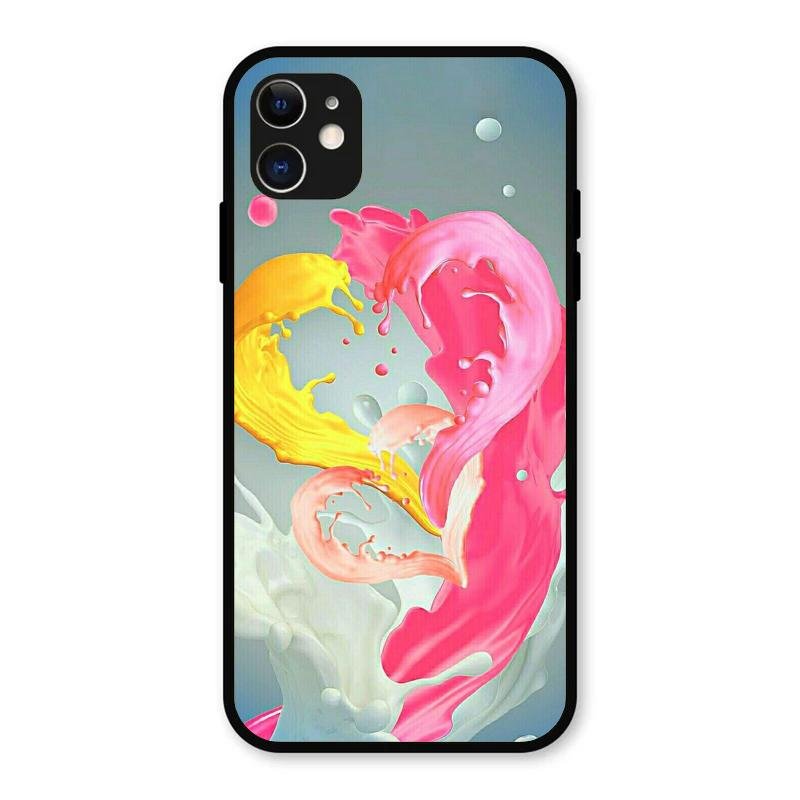 Vibrant Color Splash Heart Aesthetic Phone Case For iPhone