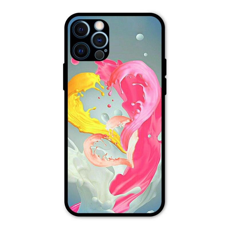 Vibrant Color Splash Heart Aesthetic Phone Case For iPhone
