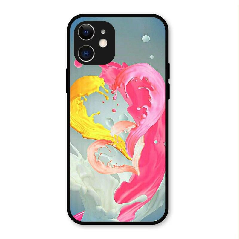 Vibrant Color Splash Heart Aesthetic Phone Case For iPhone