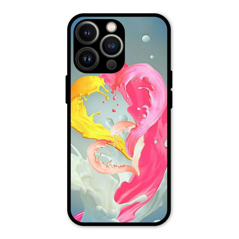 Vibrant Color Splash Heart Aesthetic Phone Case For iPhone