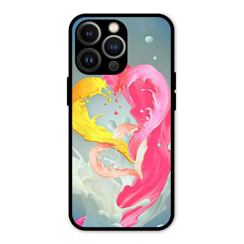 Vibrant Color Splash Heart Aesthetic Phone Case For iPhone