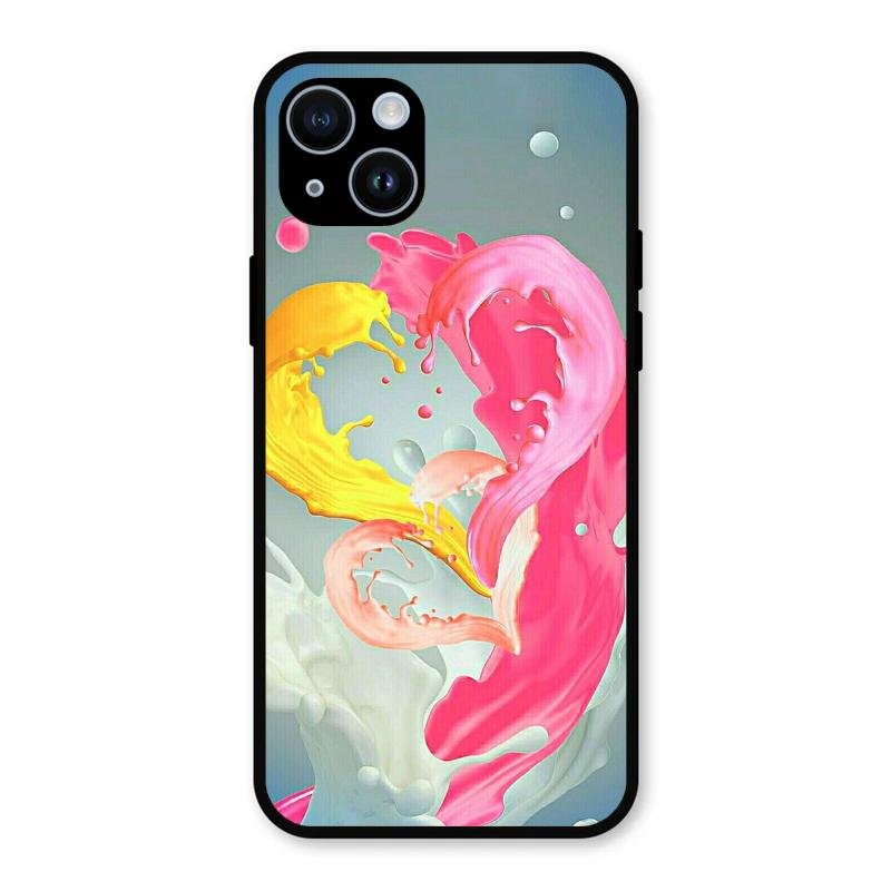 Vibrant Color Splash Heart Aesthetic Phone Case For iPhone