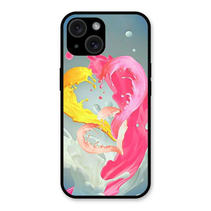 Vibrant Color Splash Heart Aesthetic Phone Case For iPhone