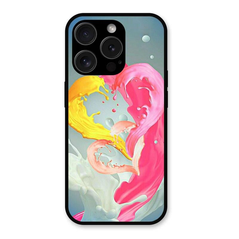 Vibrant Color Splash Heart Aesthetic Phone Case For iPhone