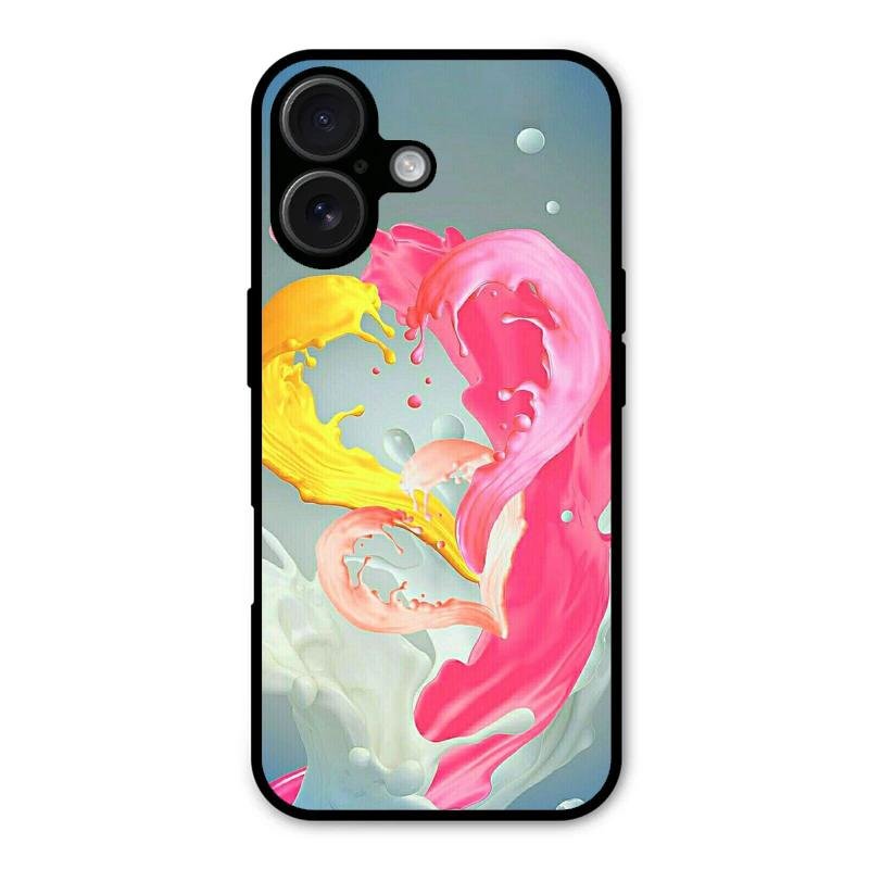 Vibrant Color Splash Heart Aesthetic Phone Case For iPhone
