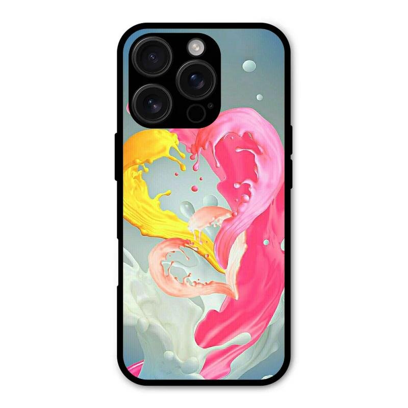 Vibrant Color Splash Heart Aesthetic Phone Case For iPhone