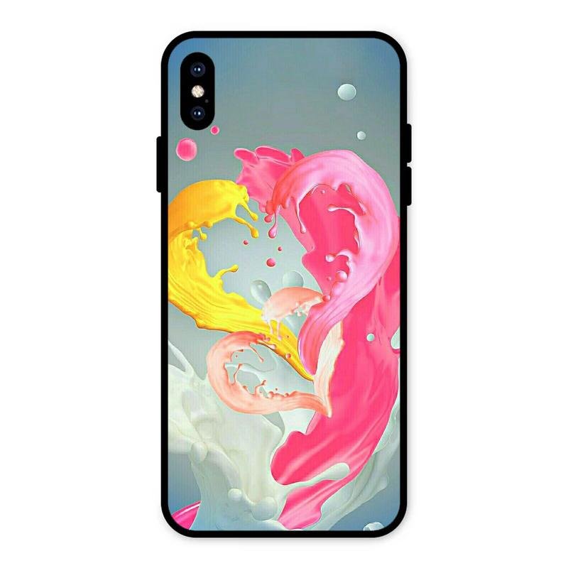 Vibrant Color Splash Heart Aesthetic Phone Case For iPhone