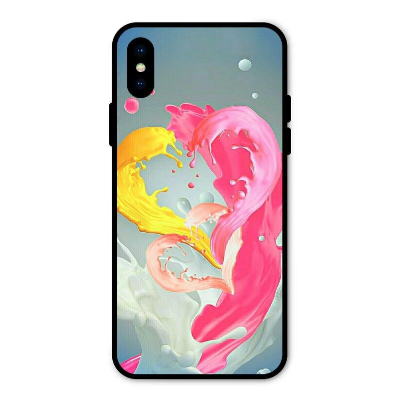 Vibrant Color Splash Heart Aesthetic Phone Case For iPhone