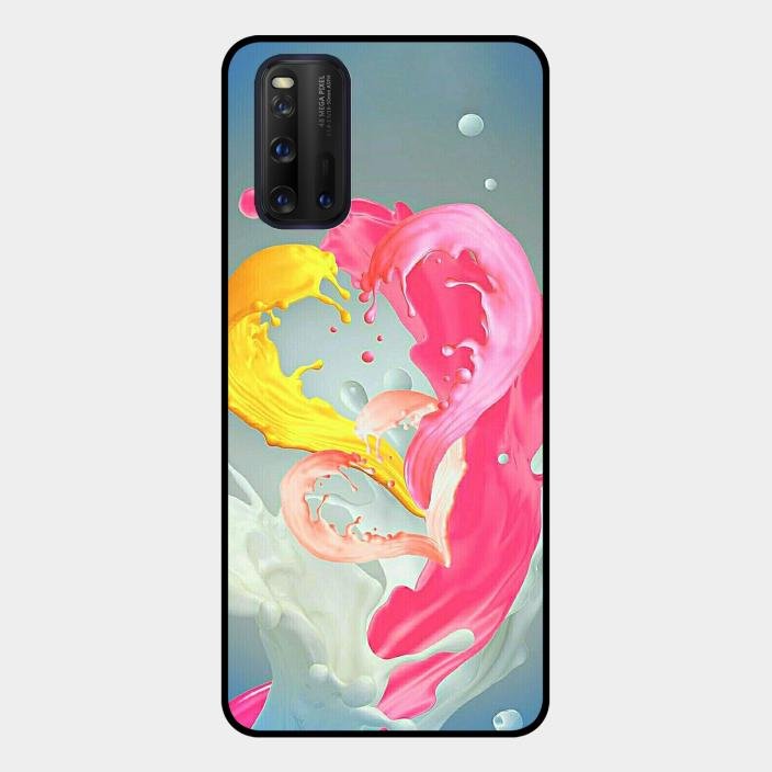 Vibrant Color Splash Heart Aesthetic Phone Case For iQOO