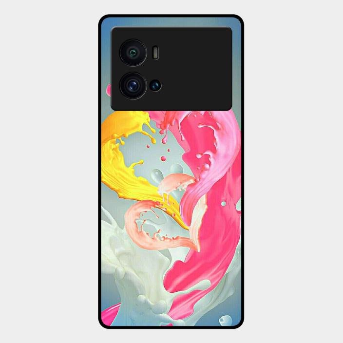 Vibrant Color Splash Heart Aesthetic Phone Case For iQOO