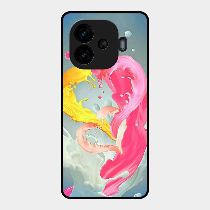 Vibrant Color Splash Heart Aesthetic Phone Case For iQOO