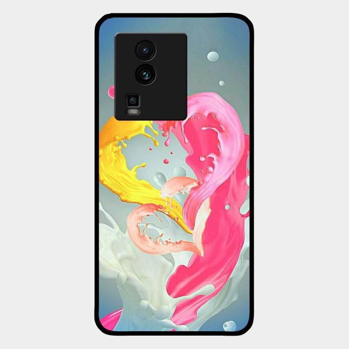 Vibrant Color Splash Heart Aesthetic Phone Case For iQOO