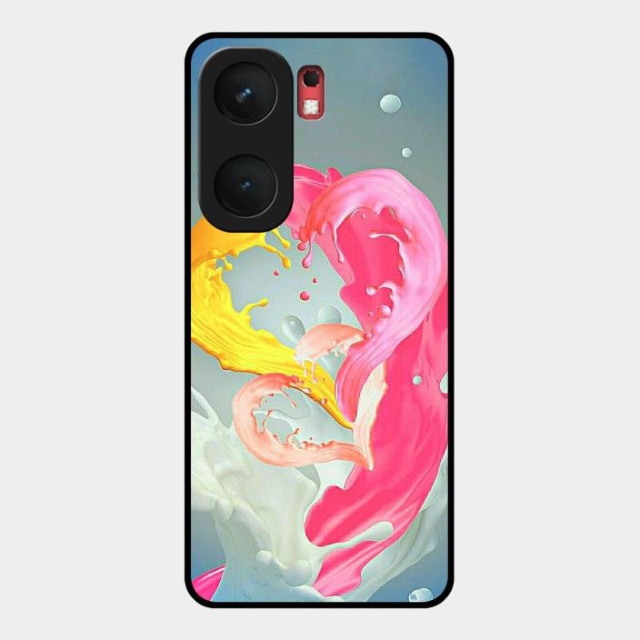 Vibrant Color Splash Heart Aesthetic Phone Case For iQOO