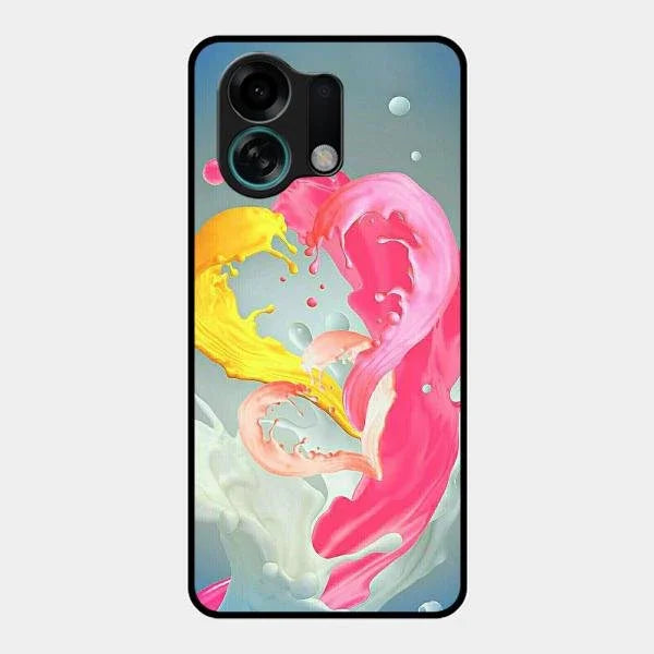 Vibrant Color Splash Heart Aesthetic Phone Case For Oppo