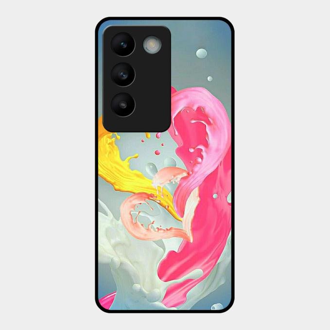 Vibrant Color Splash Heart Aesthetic Phone Case For Vivo