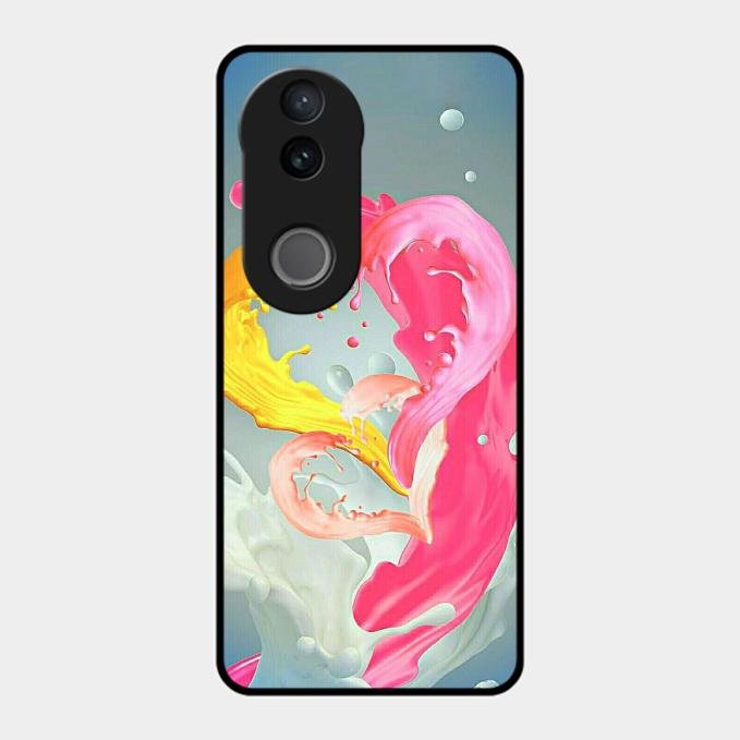 Vibrant Color Splash Heart Aesthetic Phone Case For Vivo