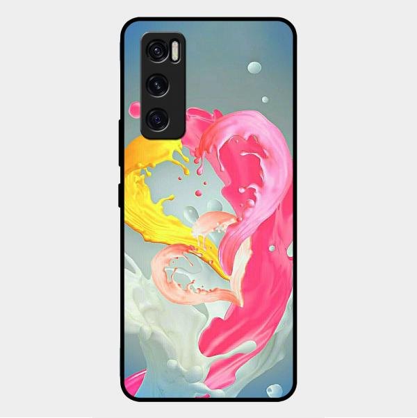 Vibrant Color Splash Heart Aesthetic Phone Case For Vivo